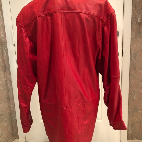 Red buttery soft leather jacket - Picture 2 of 3